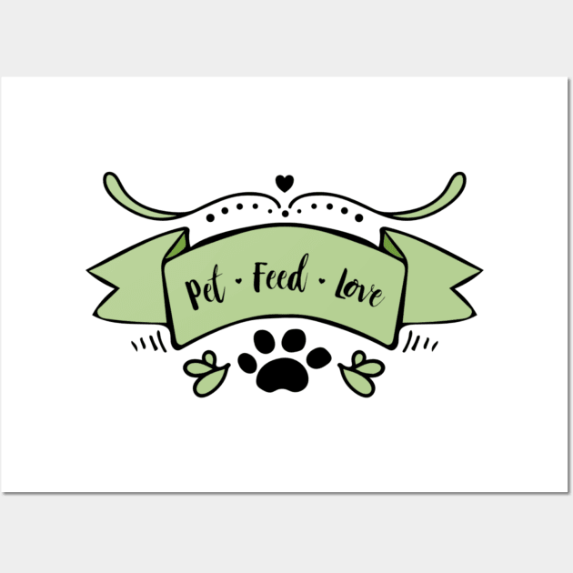 Hand Drawn Illustrations Dog Mom Pet Feed Love Cat Mom Gift Wall Art by DANPUBLIC